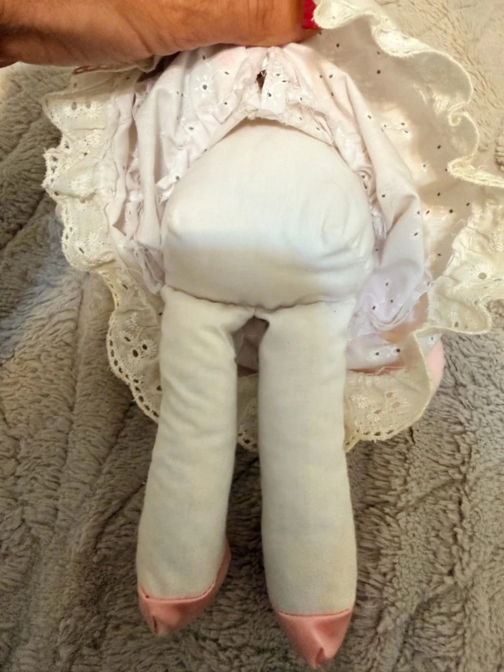 Vintage 1982 Eyelet Soft Rag Doll with Cat Plush AmToy American Greeting 11.5”